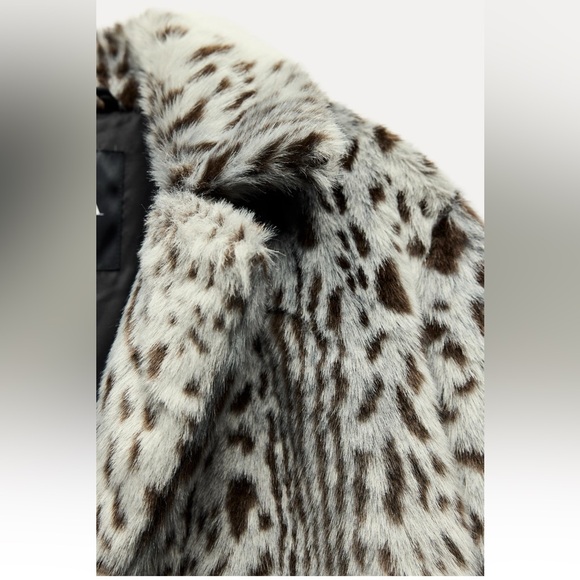 ZARA FAUX FUR ANIMAL PRINT COAT - Picture 6 of 11